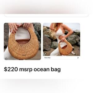 Ramla Ocean Perfect summer bag 100% Raffia100% Vegan Leather